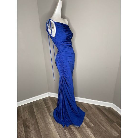 HALSTON ANJELICA ONE SHOULDER JERSEY GOWN - Picture 8 of 10